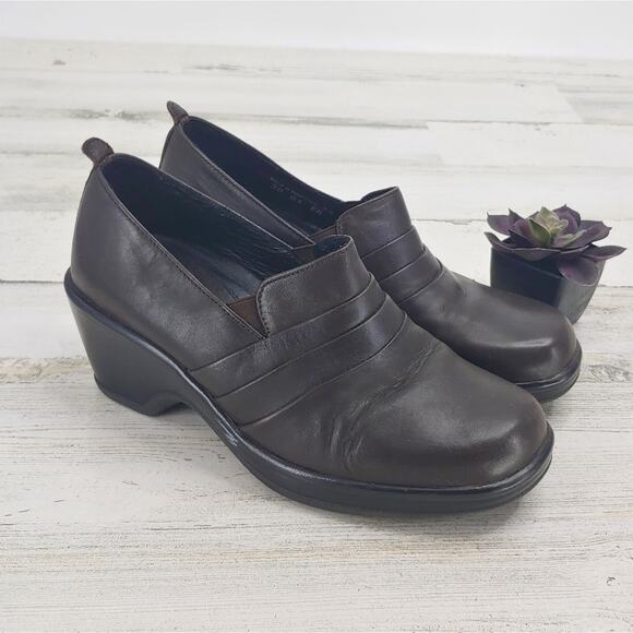 Dansko Brown Leather Heeled Clogs/Mules Size 6 - Picture 1 of 8